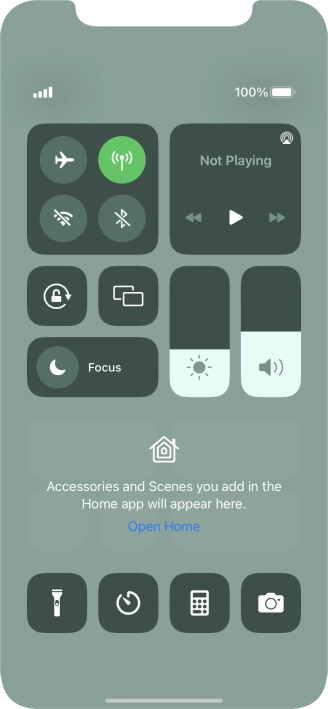 Press the flight mode icon to turn the function on or off.