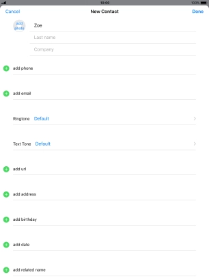 Press Last name and key in the last name.