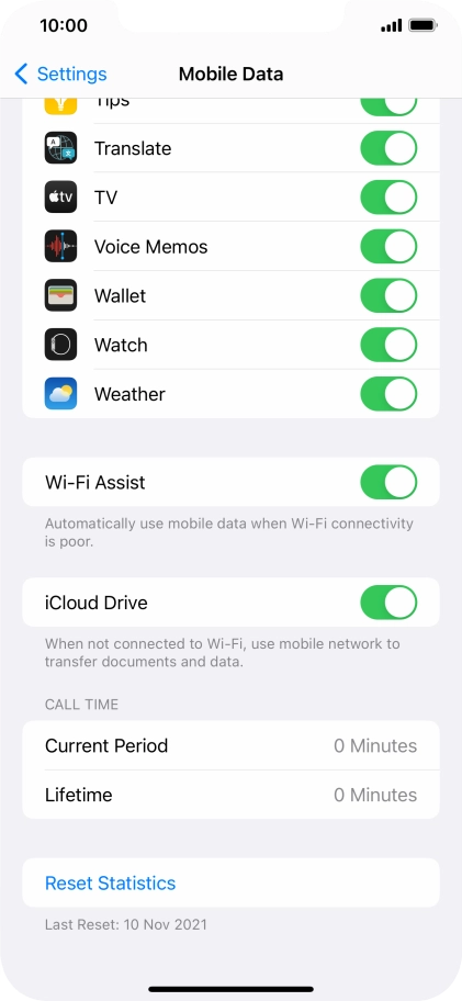 Press the indicator next to 