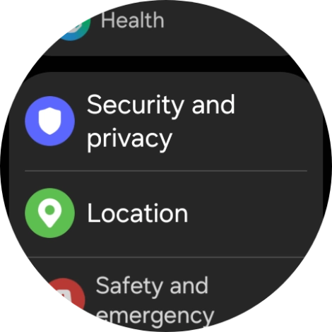 Press Security and privacy.