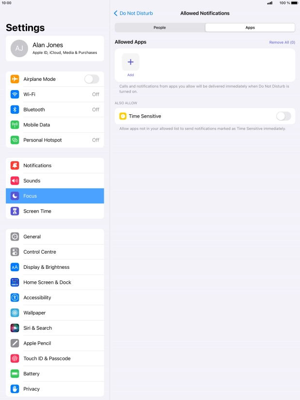 Press the indicator next to 
