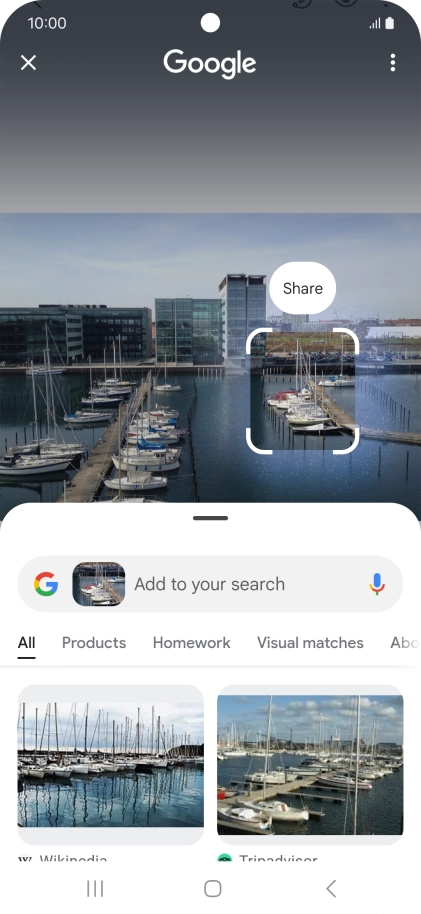Follow the instructions on the screen to use the search results.