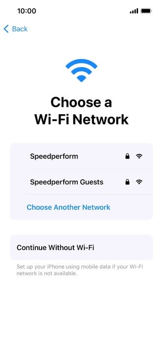 Press the required Wi-Fi network.