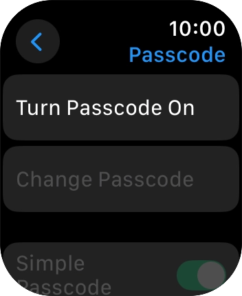 Press Turn Passcode On and key in a lock code of your own choice twice.