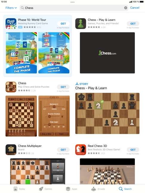 Press the required app.