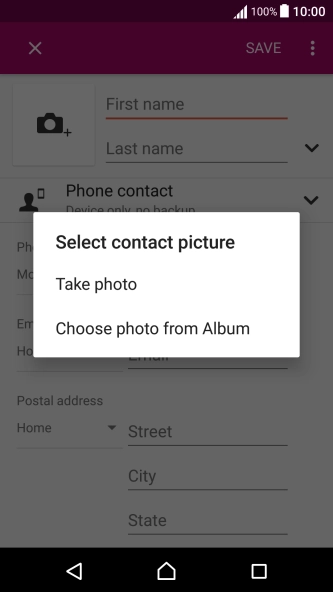 Press Choose photo from Album and go to the required folder.