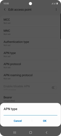 Key in default and press OK.