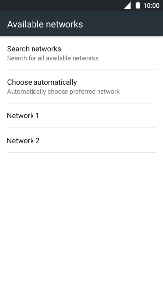 Press the required network.