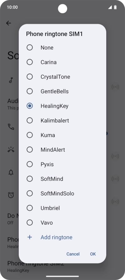 Press the required ring tones to hear them.