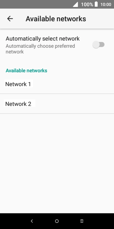 Press the required network.