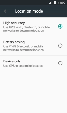 If you select High accuracy, your phone can find your exact position using the GPS satellites, the mobile network and nearby Wi-Fi networks. Satellite-based GPS requires a clear view of the sky.