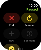 Press End to stop your training activity.