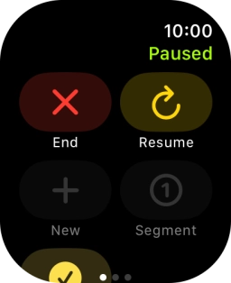 Press End to stop your training activity.