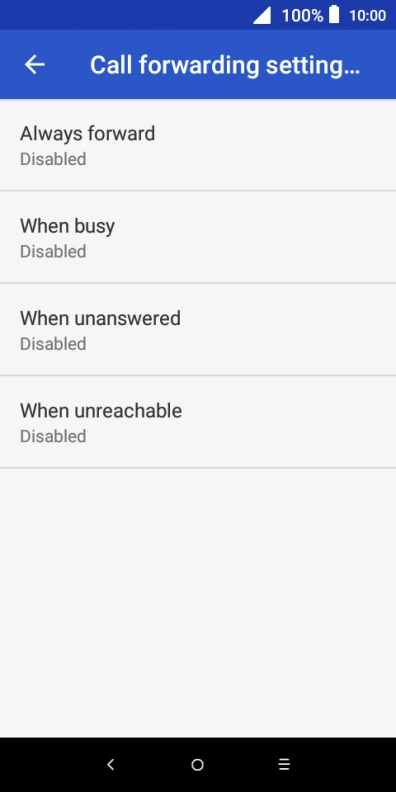 Press the required divert type.