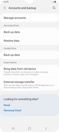 Press Manage accounts.