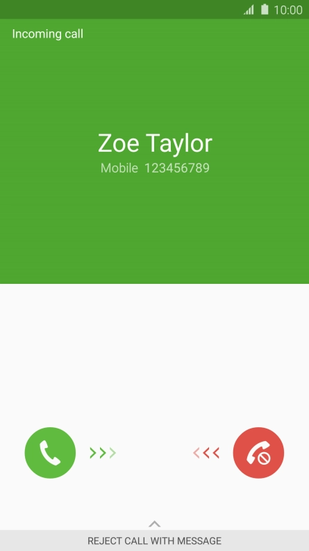 Press and drag the accept call icon right.
