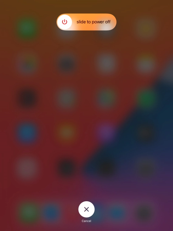 Press and drag the power off icon right.