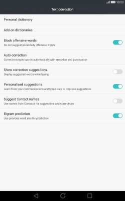 Press Show correction suggestions to turn on the function.