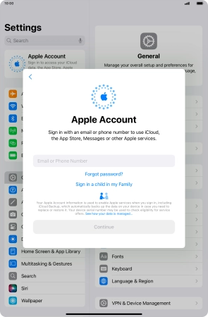Press Email or Phone Number and key in the username for your Apple ID.