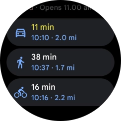 Press the required mode of transportation.