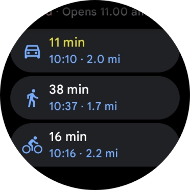 Press the required mode of transportation.