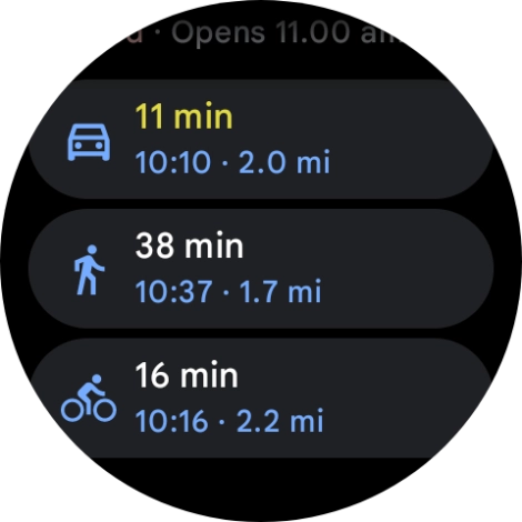 Press the required mode of transportation.