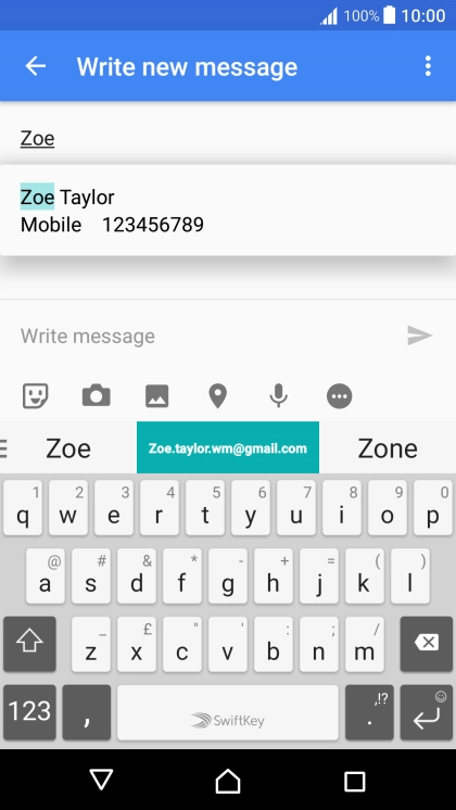 Press the required contact.