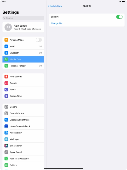 Press the indicator next to 