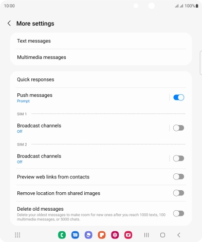 Press Text messages.