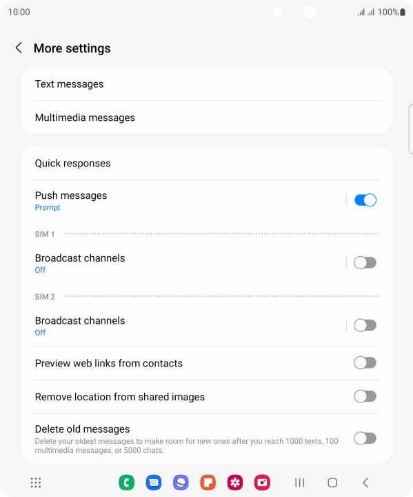 Press Text messages.