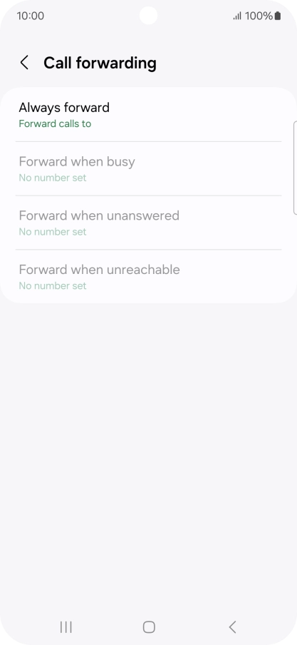 Press the required divert type.
