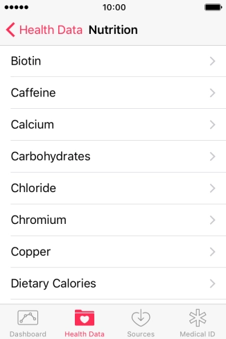 Press the required information type.