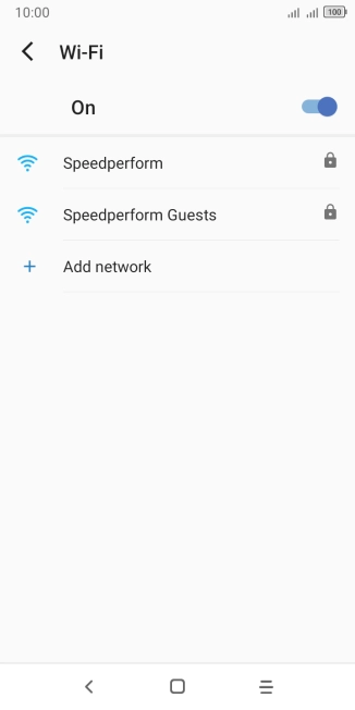 Press the required Wi-Fi network.