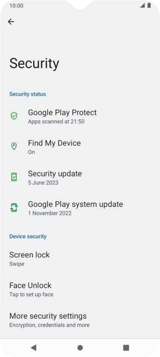 Press More security settings.