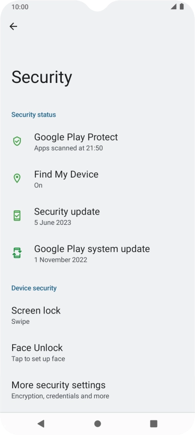 Press More security settings.