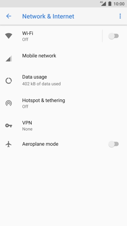 Press Mobile network.