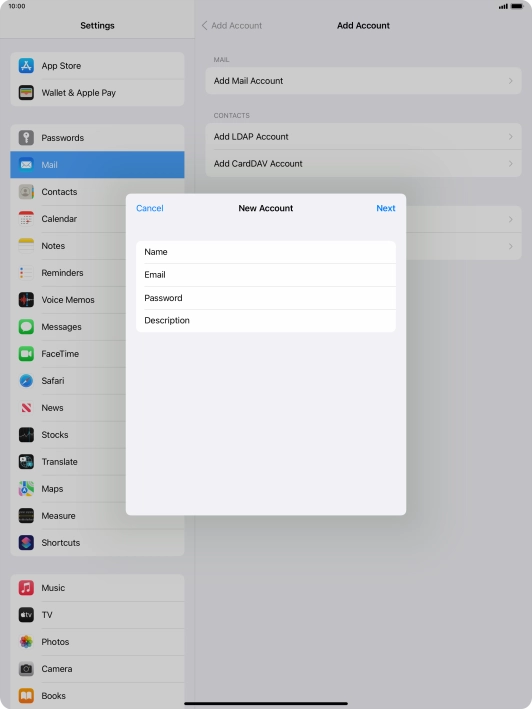 Press Description and key in the required name.