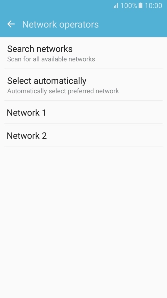 Press the required network.