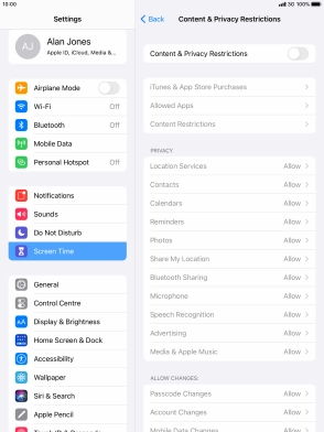 Press the indicator next to 
