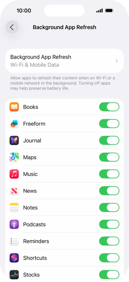 Press Background App Refresh.