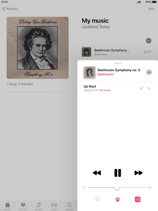 Press the shuffle icon to turn the function on or off.