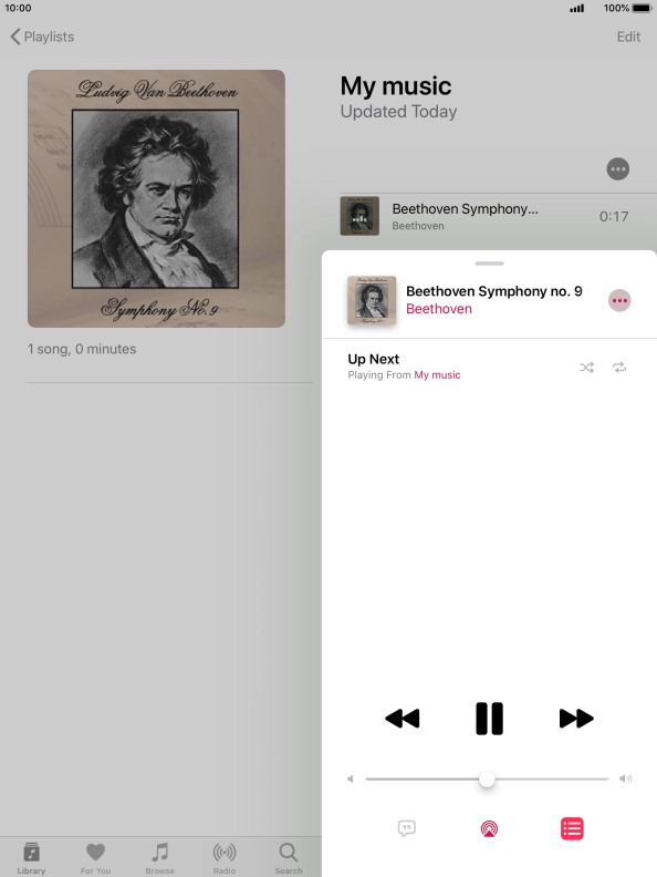 Press the shuffle icon to turn the function on or off.
