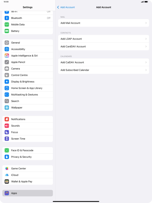 Press Add Mail Account.