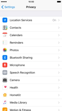 Press Location Services.