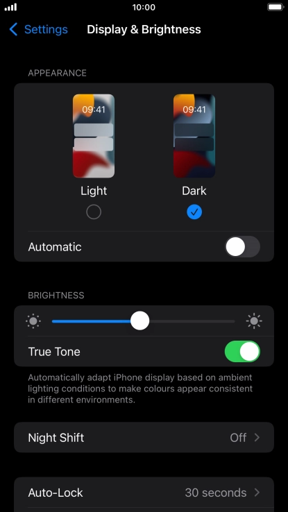 Press the indicator next to 