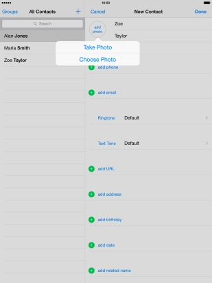 Press Choose Photo and go to the required folder.