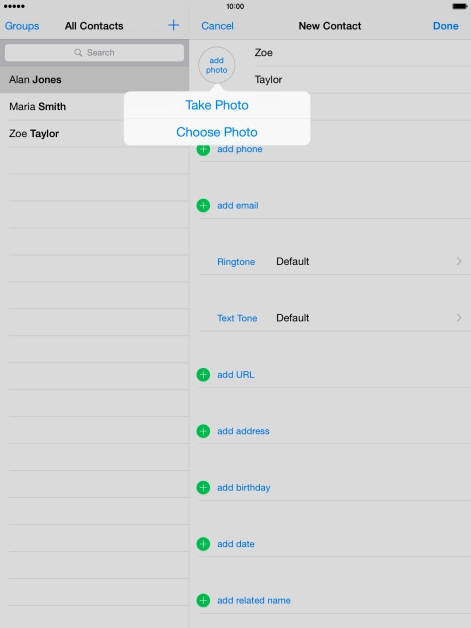 Press Choose Photo and go to the required folder.