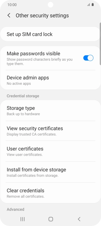 Press Set up SIM card lock.