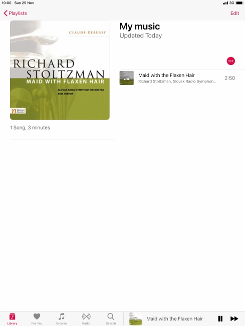 Press the song title.