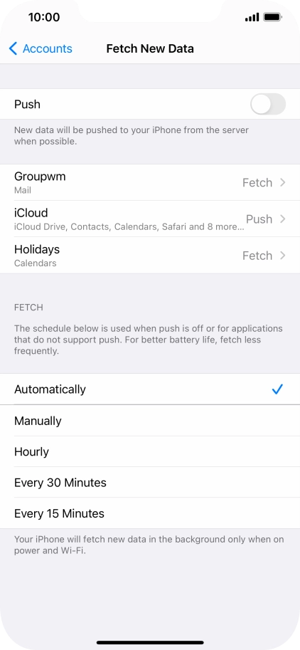 If you turn off the function, press the required setting.